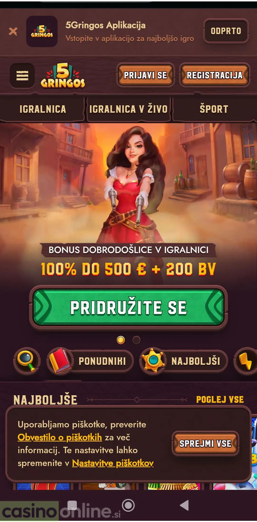 Domača stran 5Gringos Casino – bonus dobrodošlice