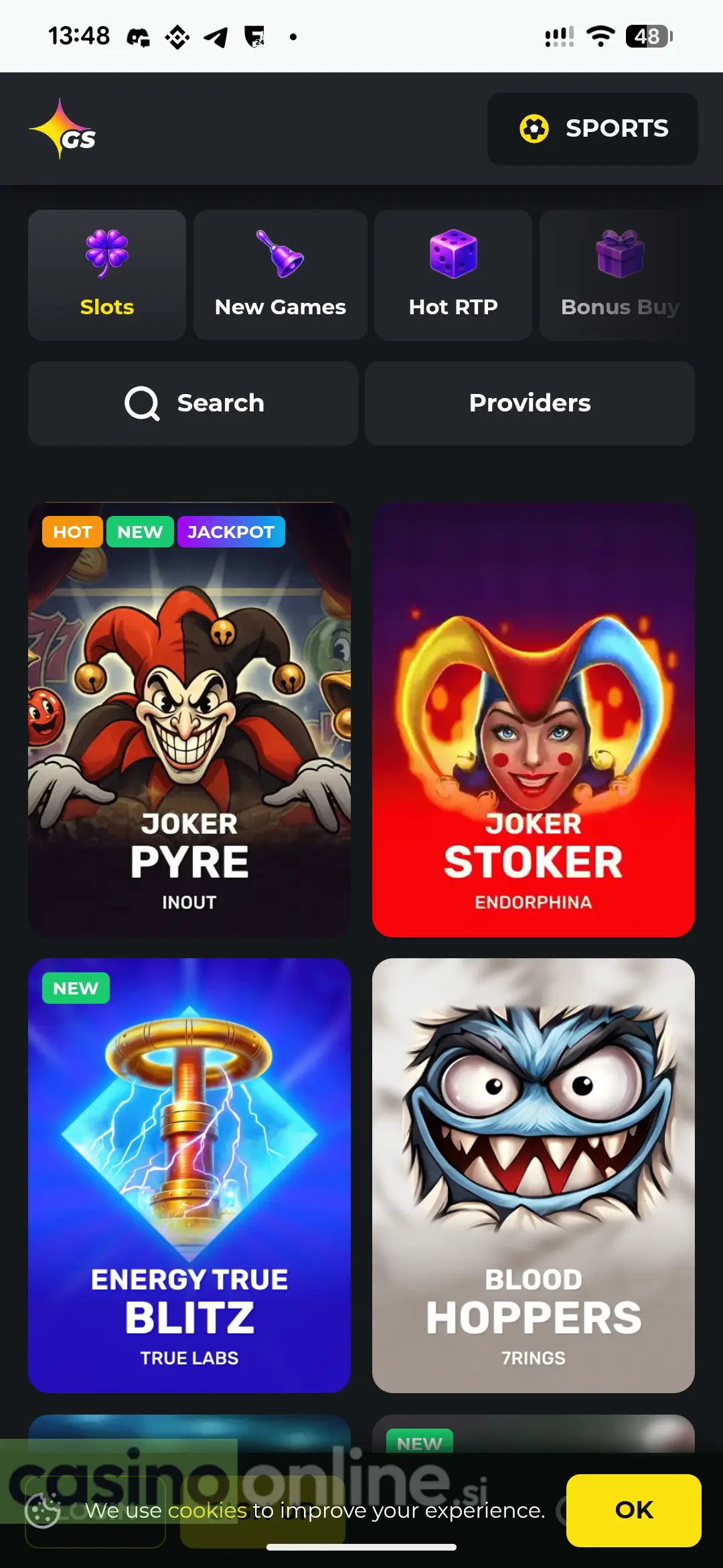 Golden Star Casino mobilni seznam iger