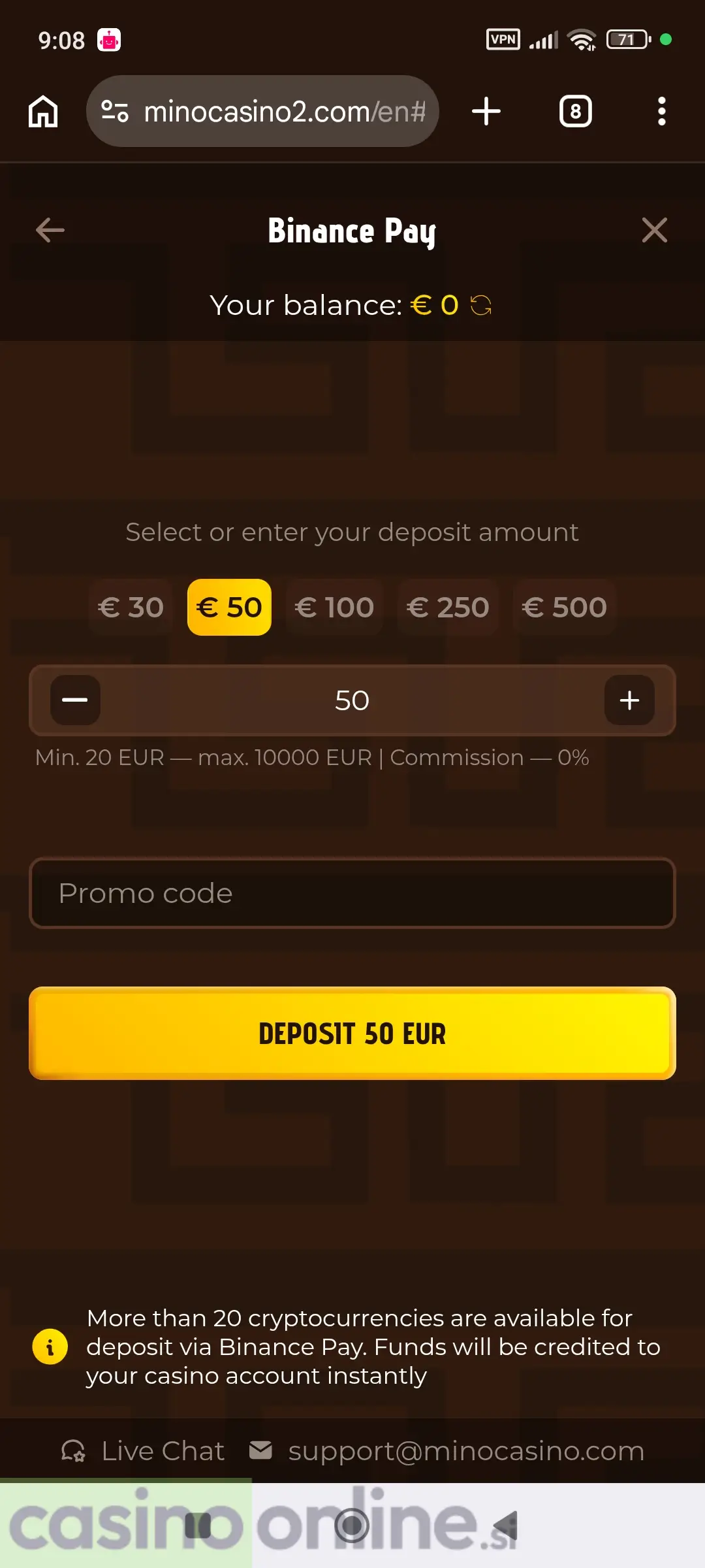 Izberite Binance Pay