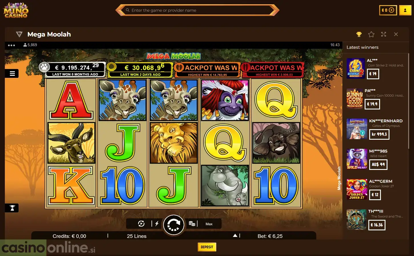 Izberite kazino in odprite slot
