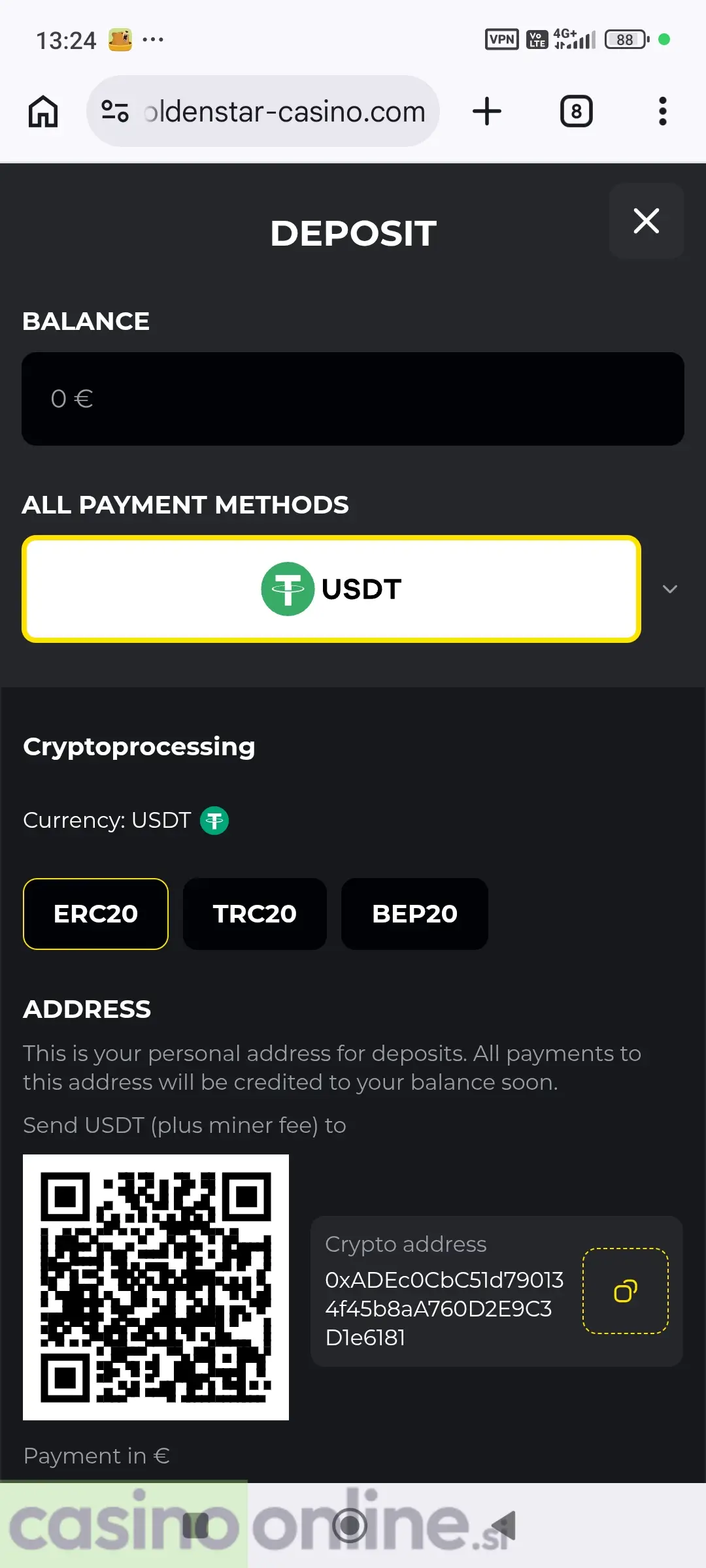 Izberite omrežje – ERC20, TRC20 ali BEP20