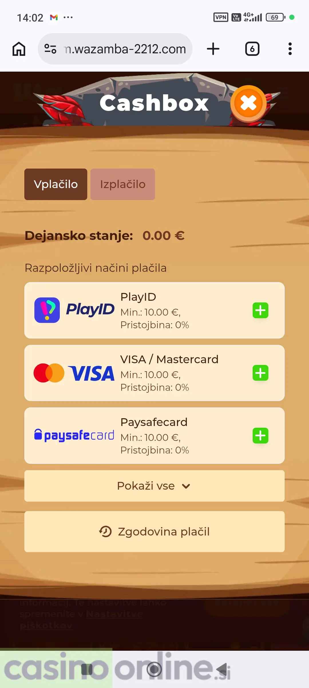 Pojdite v blagajno
