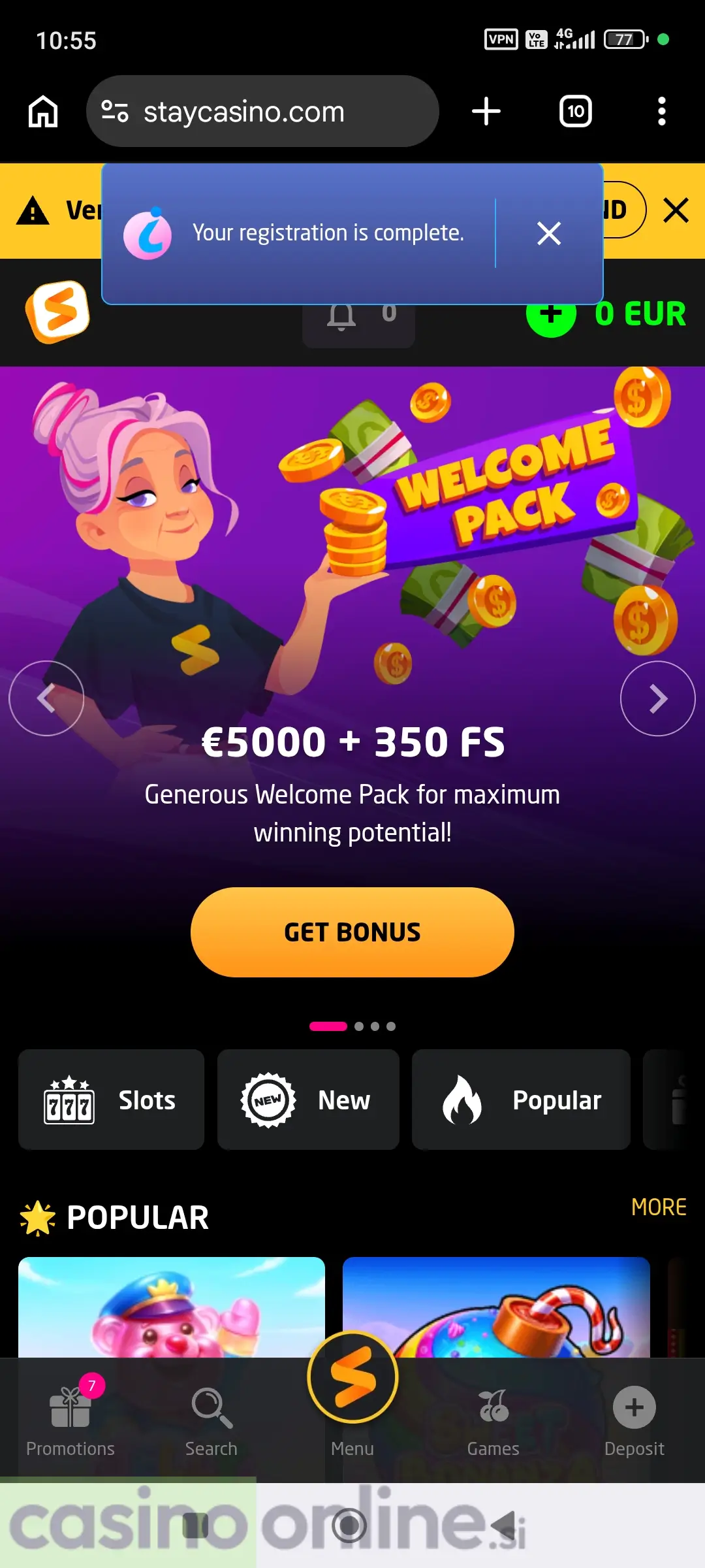 Potrditev registracije