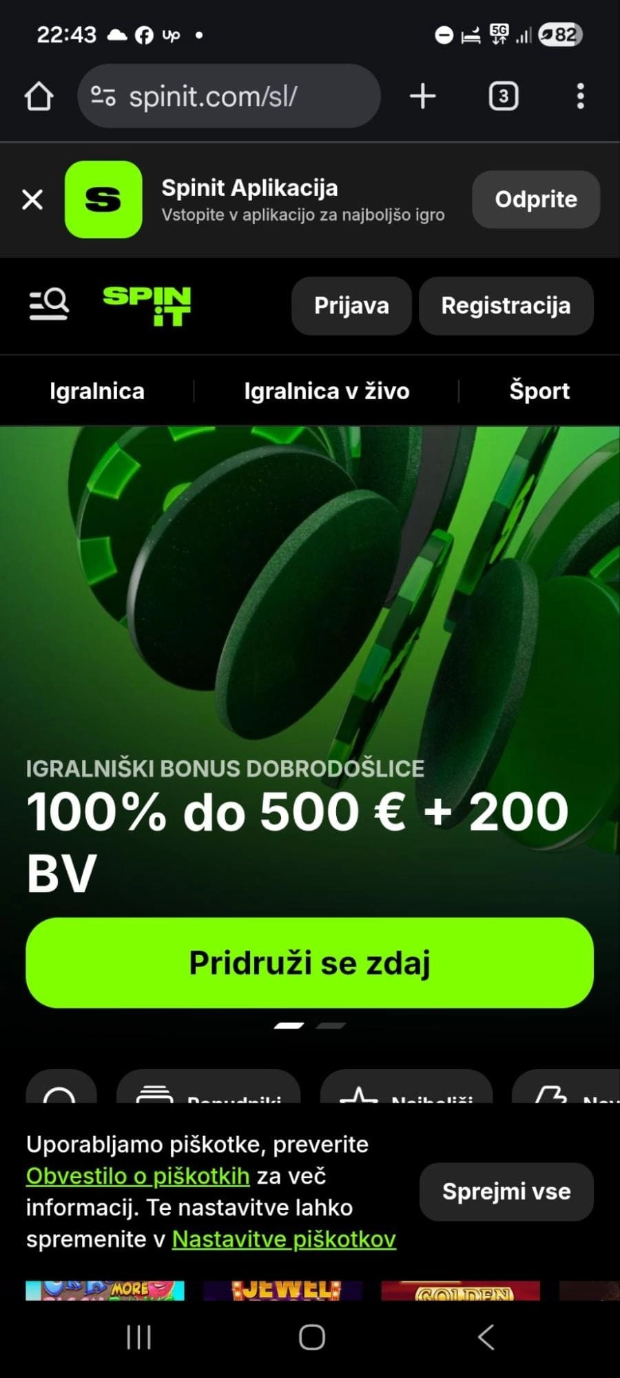V Spinit casino je bonus za nove igralce
