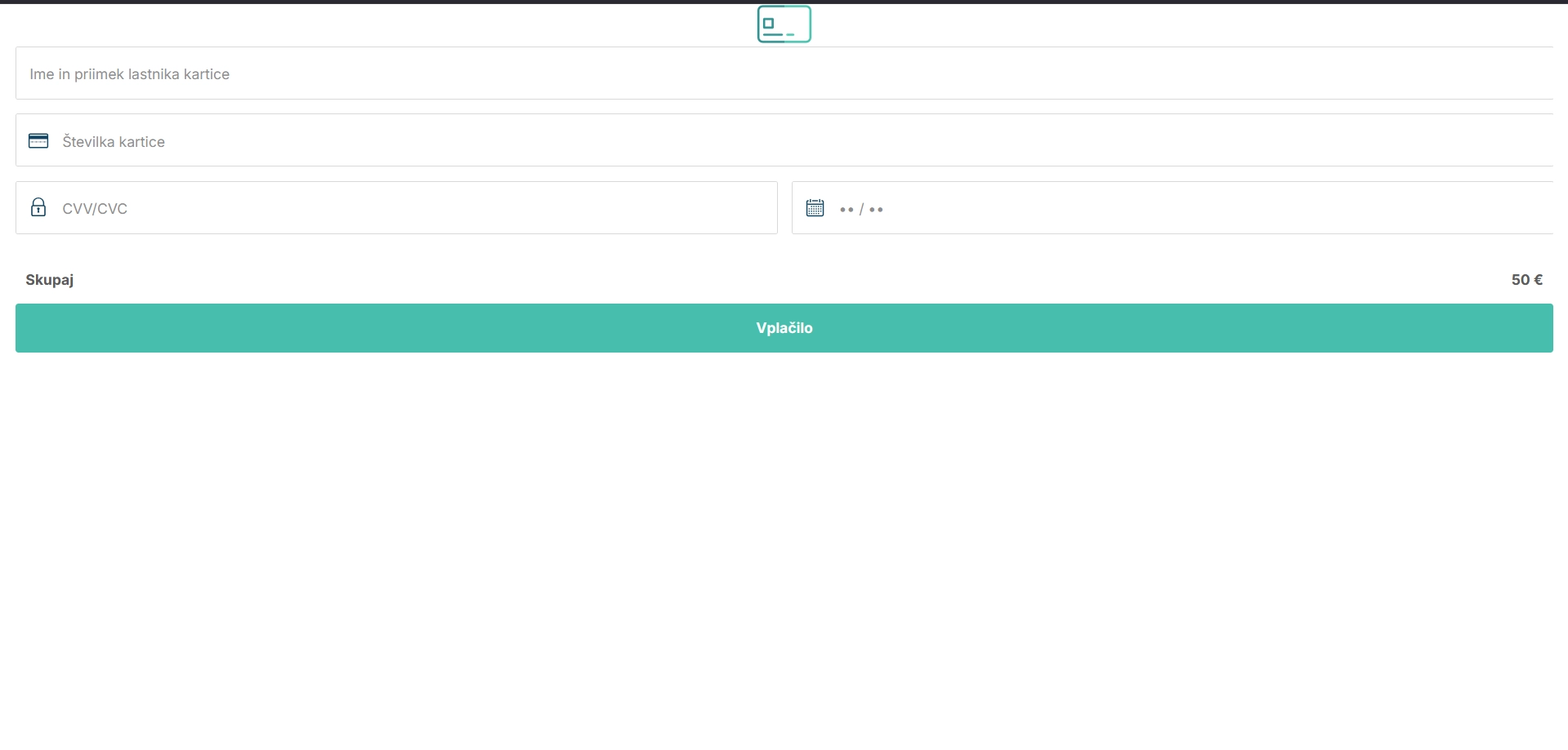 Vnesite podatke kartice