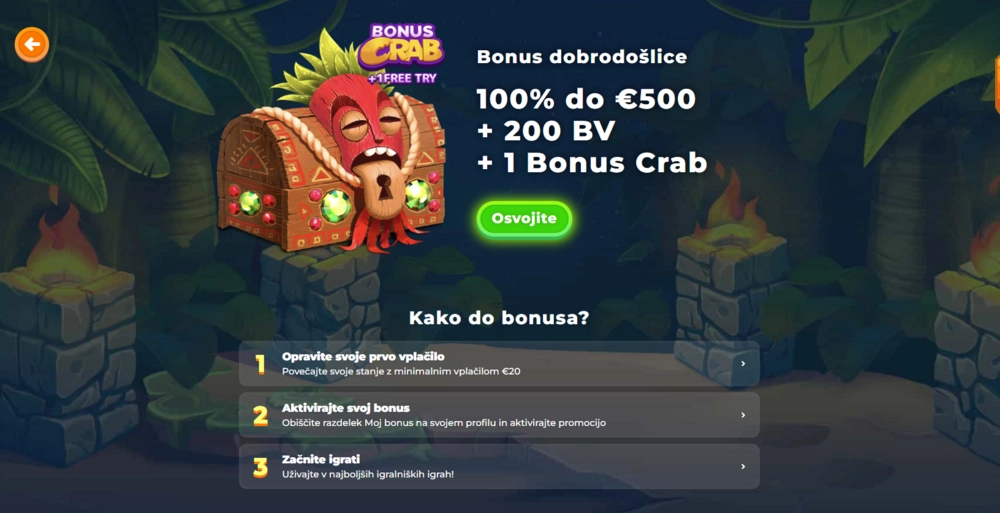 Vnesite promocijsko kodo, če je ta zahtevana