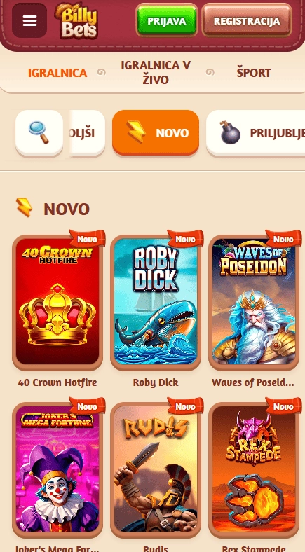 BillyBets Casino spletne igralne avtomate