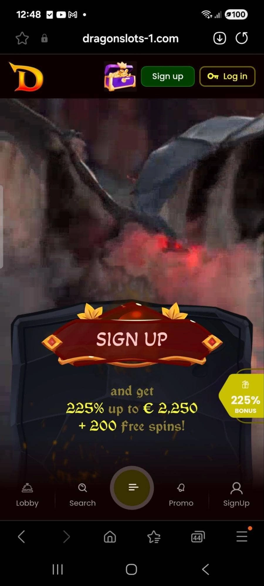 Dragonslots Casino dobrodošel bonus