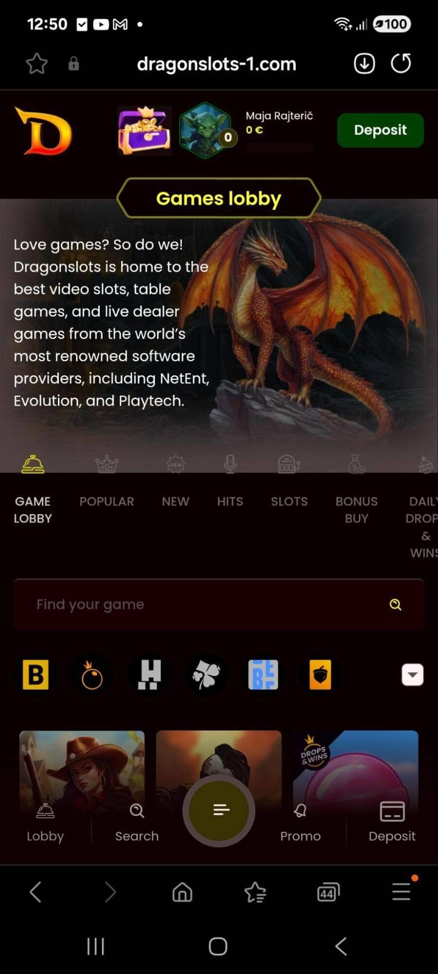 Dragonslots Casino spletne igralne avtomate
