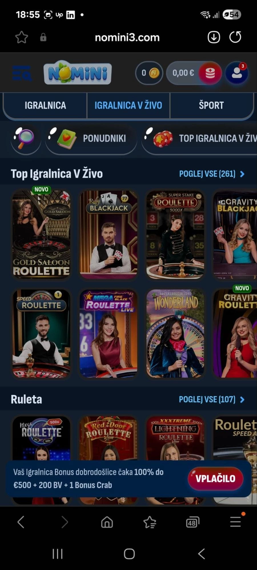 Nomini Casino spletne igralne avtomate