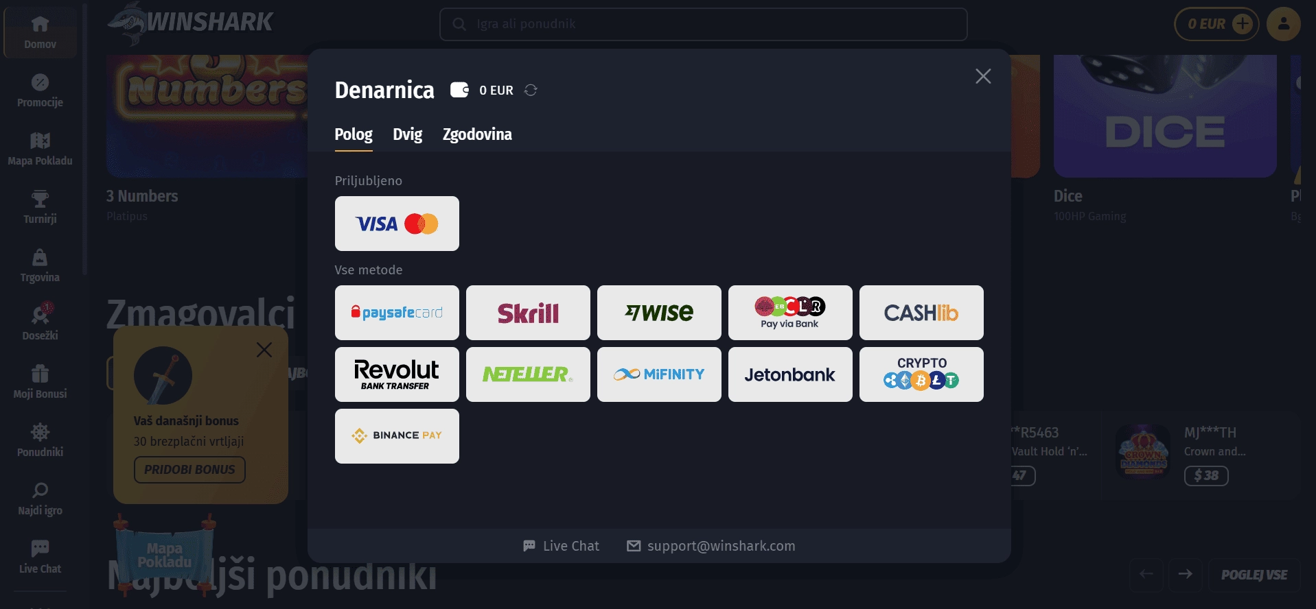 Pojdite v razdelek Blagajna