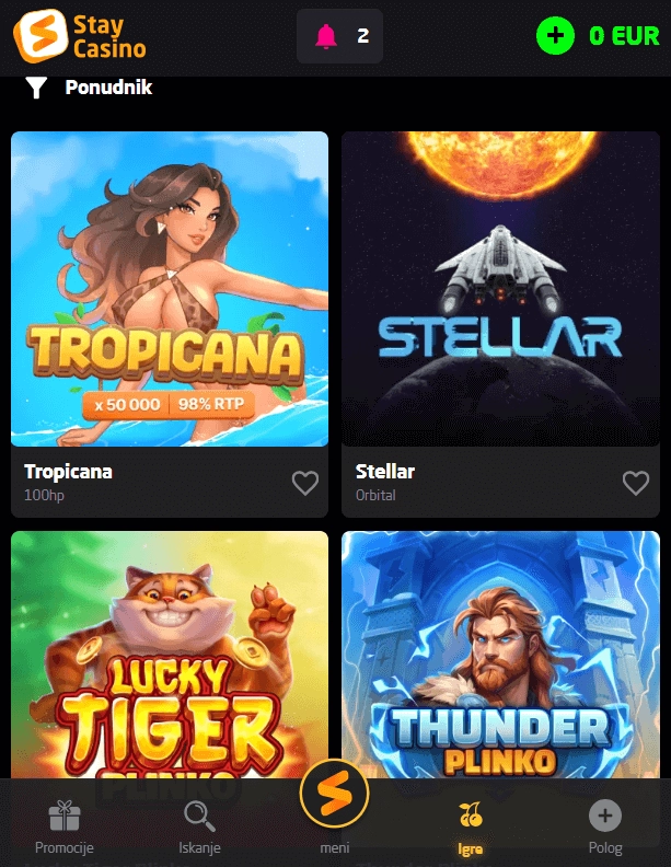 Ponudniki Stay Casino