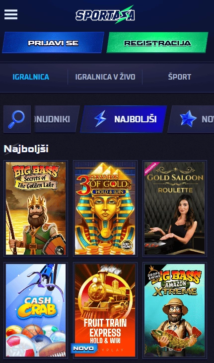 Sportaza Casino spletne igralne avtomate