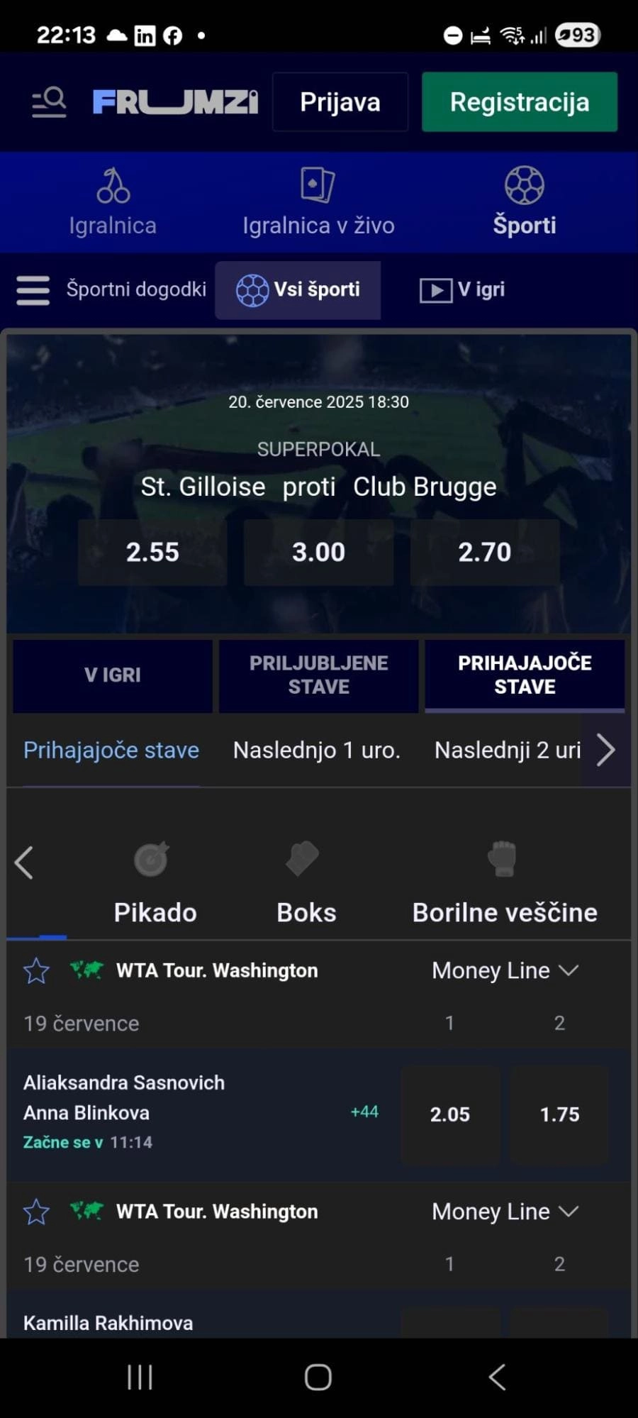 Stave v igralnici Frumzi