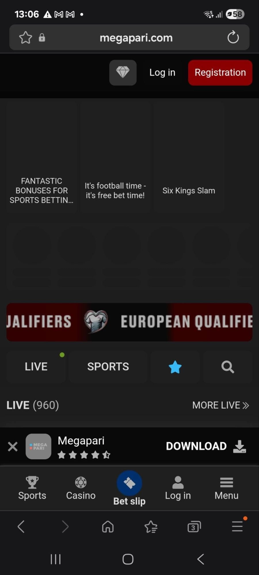 Glavni meni Megapari