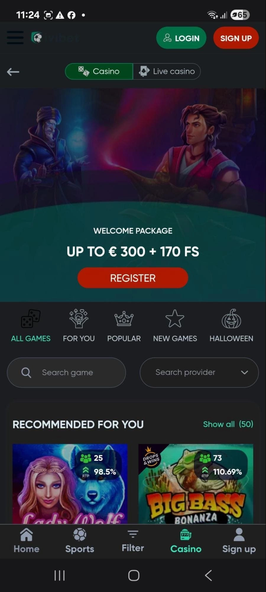 Ivibet Casino dobrodošel paket