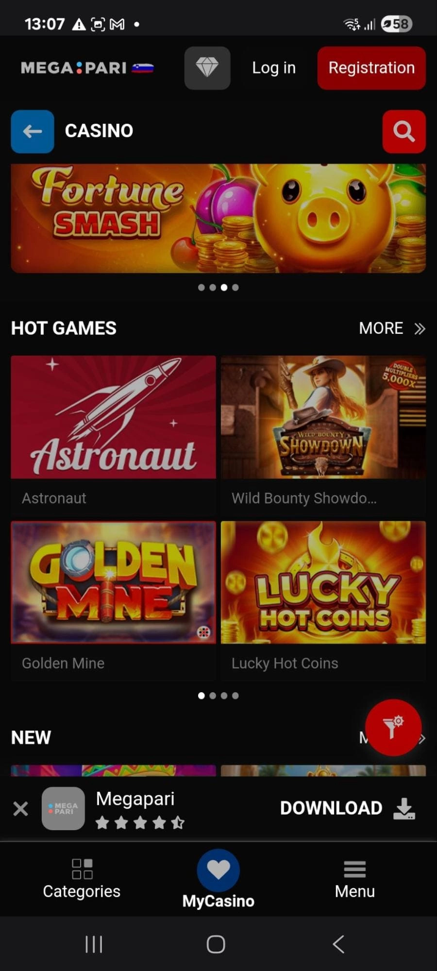 Megapari igralni avtomati