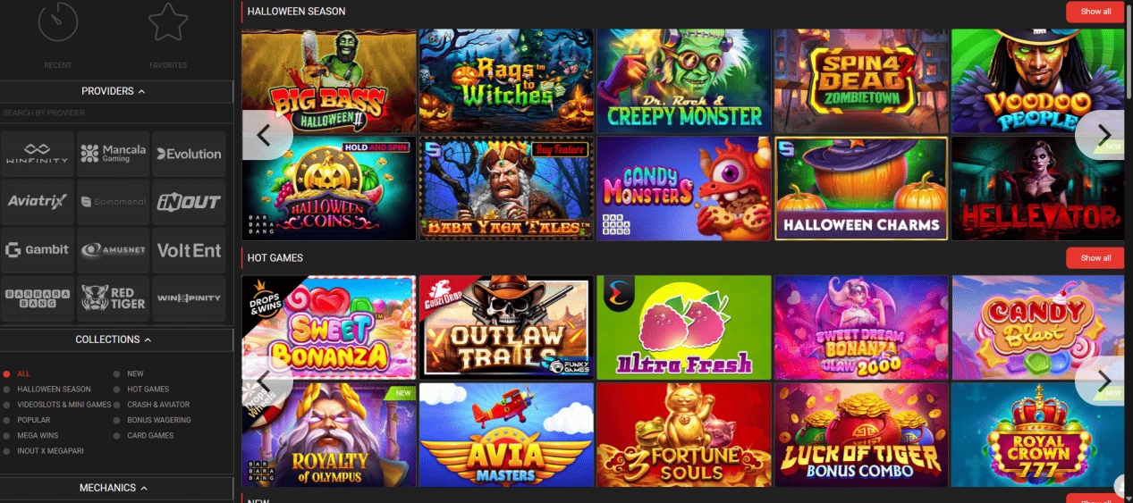 Preglejte izbiro iger