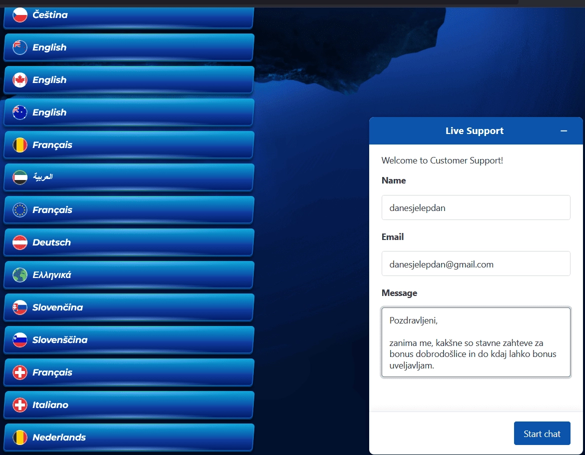 Preizkusite podporo strankam