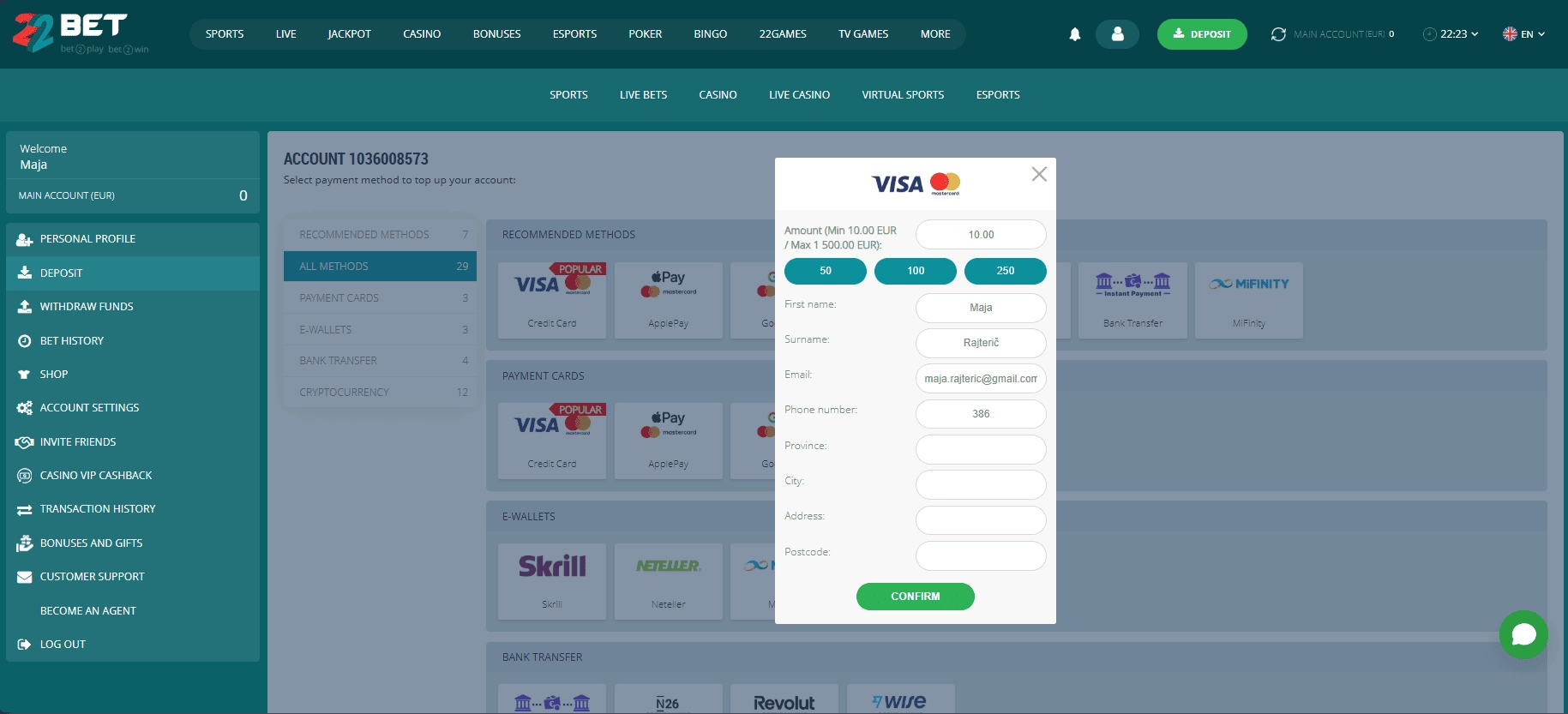 Testirajte plačilne metode