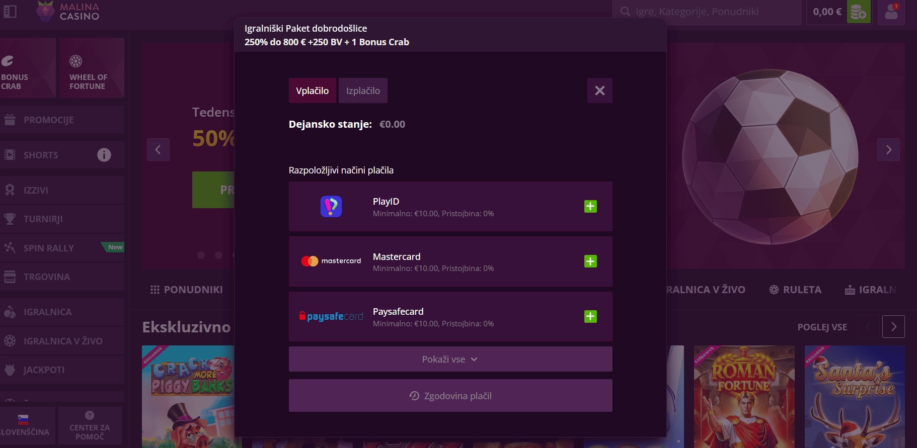 Preusmerjeni ste na razdelek ‘Blagajna’