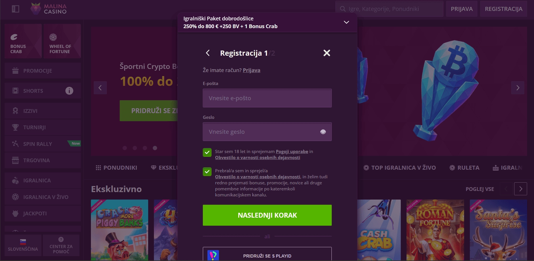 Registrirajte se na platformi najboljše stavnice ali igralnice