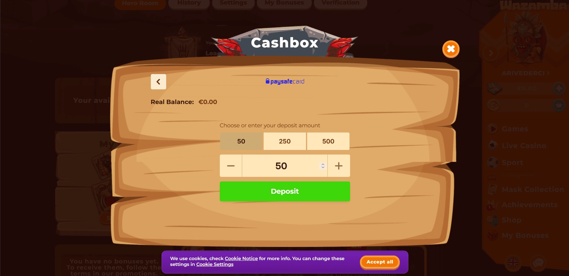 Vpišite znesek, ki ga želite vplačati