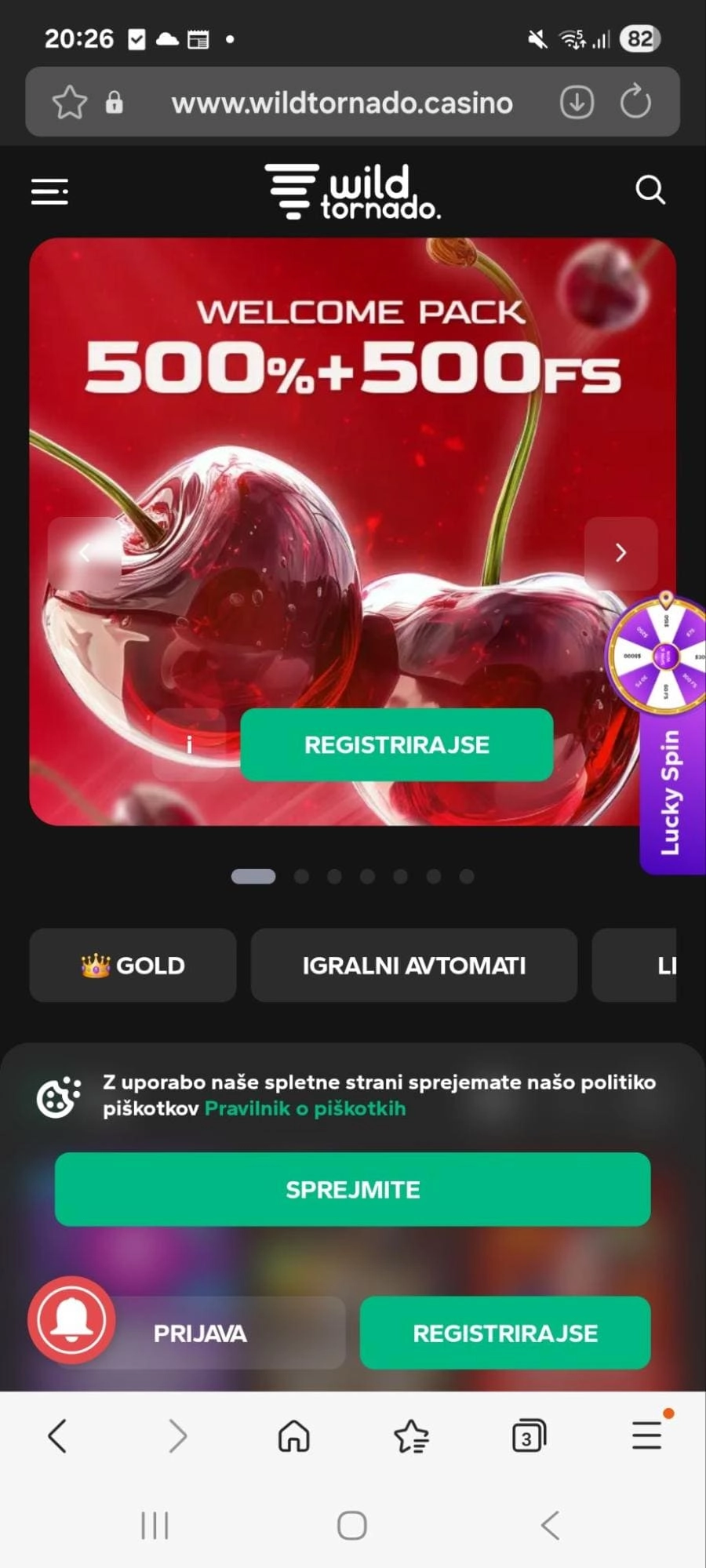 Wild Tornado dobrodošel bonus